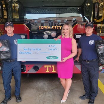 The Local Hub Christa Payne of Country Financial First Responders Donation