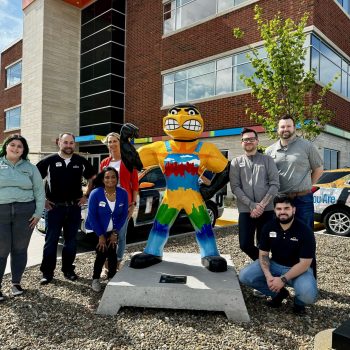 Dupaco Credit Union’s Herky in Coralville, Iowa. Photo on The Local Hub Iowa City