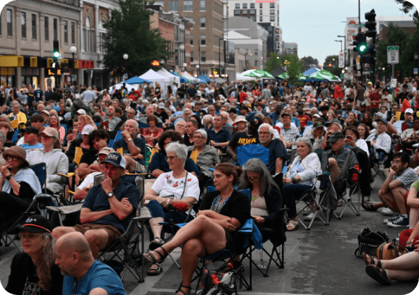 The Local Hub Iowa City home festival crowd