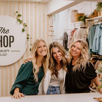 Co-Owners Kay, Kate, and Jess of The Shop Iowa City and The Shop Kalona. Photo on The Local Hub Iowa City