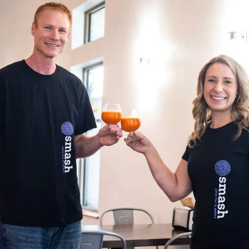 Tina Whitney and Brandon at Smash Juice Bar and Eatery on The Local Hub Iowa City