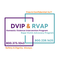 Domestic Violence Intervention Program (DVIP) & Rape Victim Advocacy Program (RVAP) logos on The Local Hub Iowa City