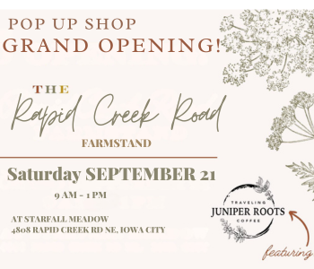 Rapid Creek Farmstand Pop up Grand Opening. The Local Hub Iowa City