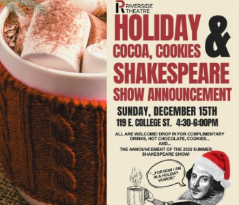 Riverside Theatre Holiday cocoa, cookies and Shakespeare. The Local Hub Iowa City