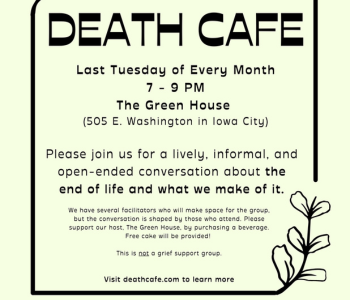 Death Cafe at The Green House. Event on The Local Hub Iowa City
