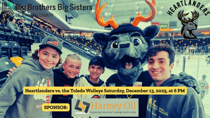 BBBS_Iowa-Heartlanders_Events-Near-Me_Iowa-City_The-Local-Hub_Hockey Support Big Brothers Big Sisters of Johnson County at the Iowa Heartlanders hockey game! Event featured on The Local Hub Iowa City