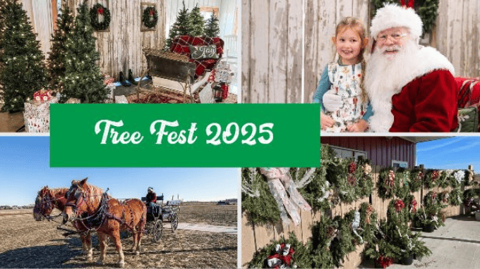 Christmas-Tree_Photos-With-Santa_Breakfast-With-Santa_Colony-Acres_The-Local-Hub_Iowa-City_Events-Near-Me Join Colony Acres for their annual Tree Fest! Event on The Local Hub Iowa City