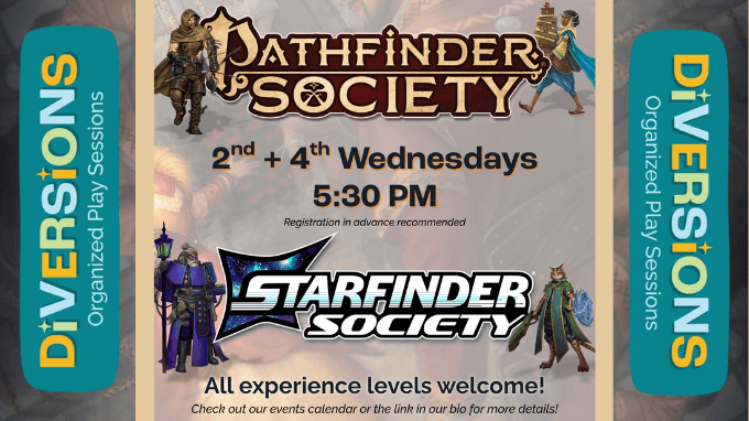 Organized Play at Diversions Tabletop Game Lounge. Event on The Local Hub Iowa City