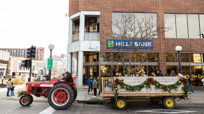 FREE wagon rides throughout Downtown Iowa City thanks to Hills Bank. Event featured on The Local Hub Iowa City
