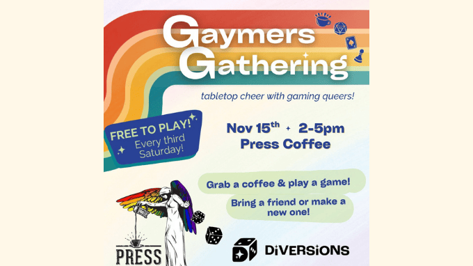 Diversions Tabletop Game Lounge bringers Gaymers Gathering to Press Coffee. Event on The Local Hub Iowa City